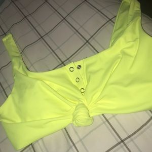 Neon yellow bikini top